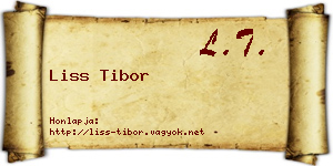 Liss Tibor névjegykártya